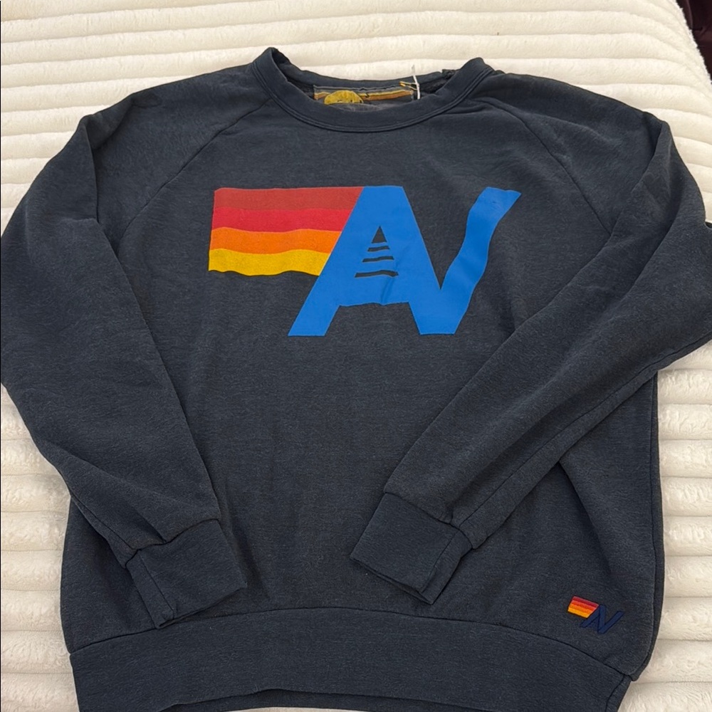 Aviator Nation Charcoal Logo Crew Sweatshirt